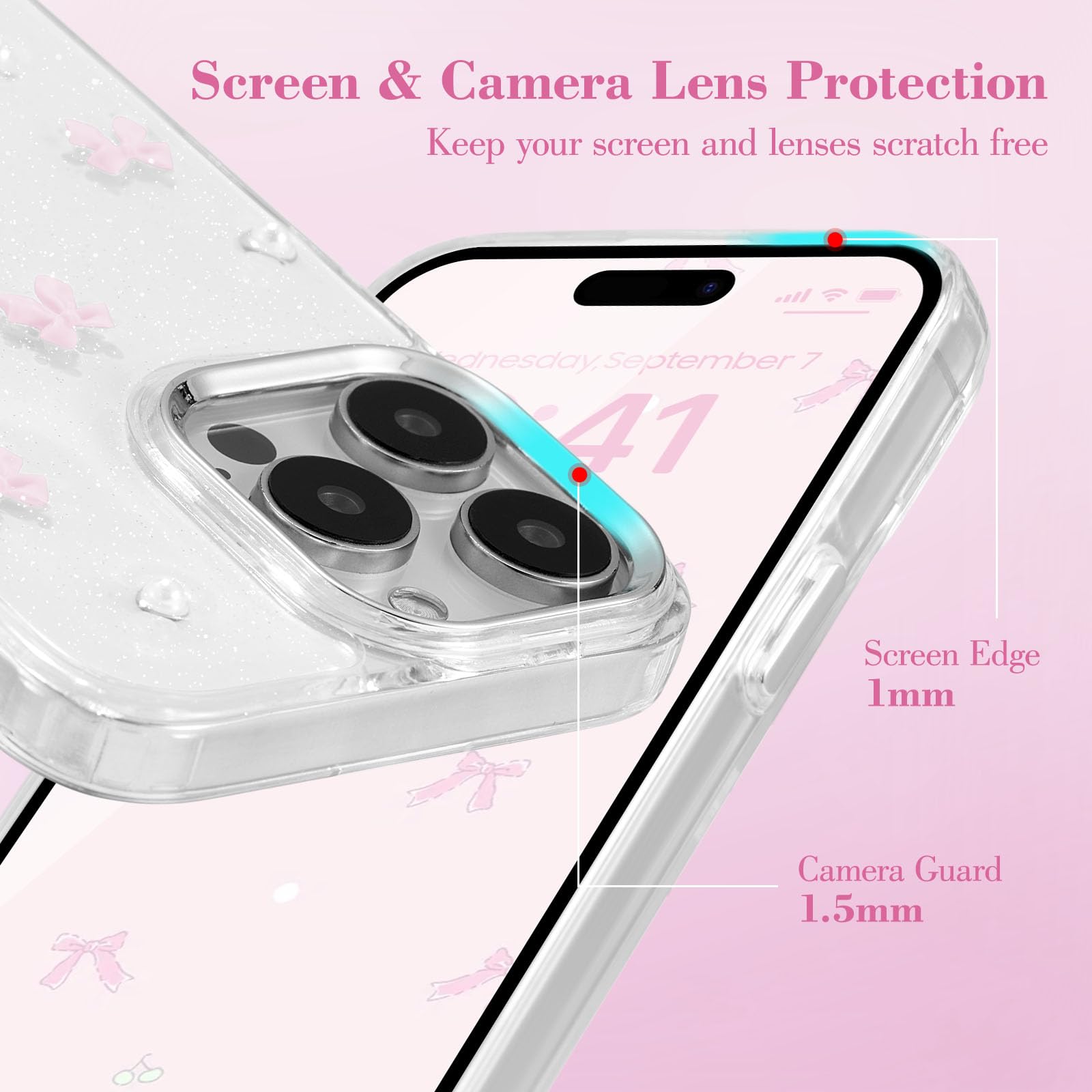 EYZUTAK Custodia per iPhone 14 Pro Max, trasparente morbida