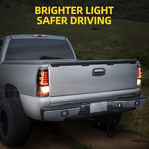 Miniatura 6 de DWVO Conjunto de luces traseras LED compatibles con Chevy Silverado 1500 25002007 Silverado Classic  99-02 GMC Sierra 1500 250001-02 Sierra 1500HD