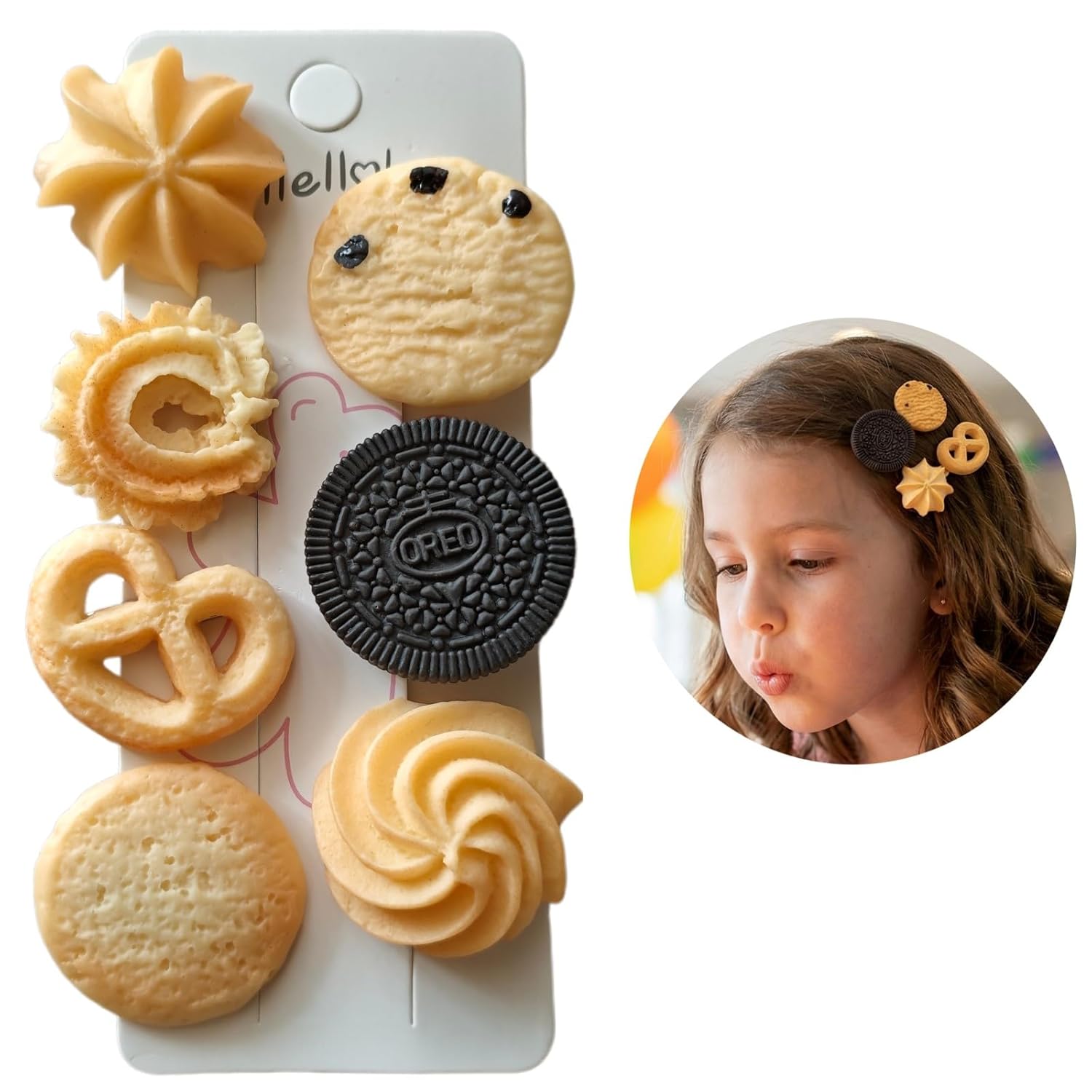 Cookie Hair Clips Set - Fun Hair Accessories for Girls