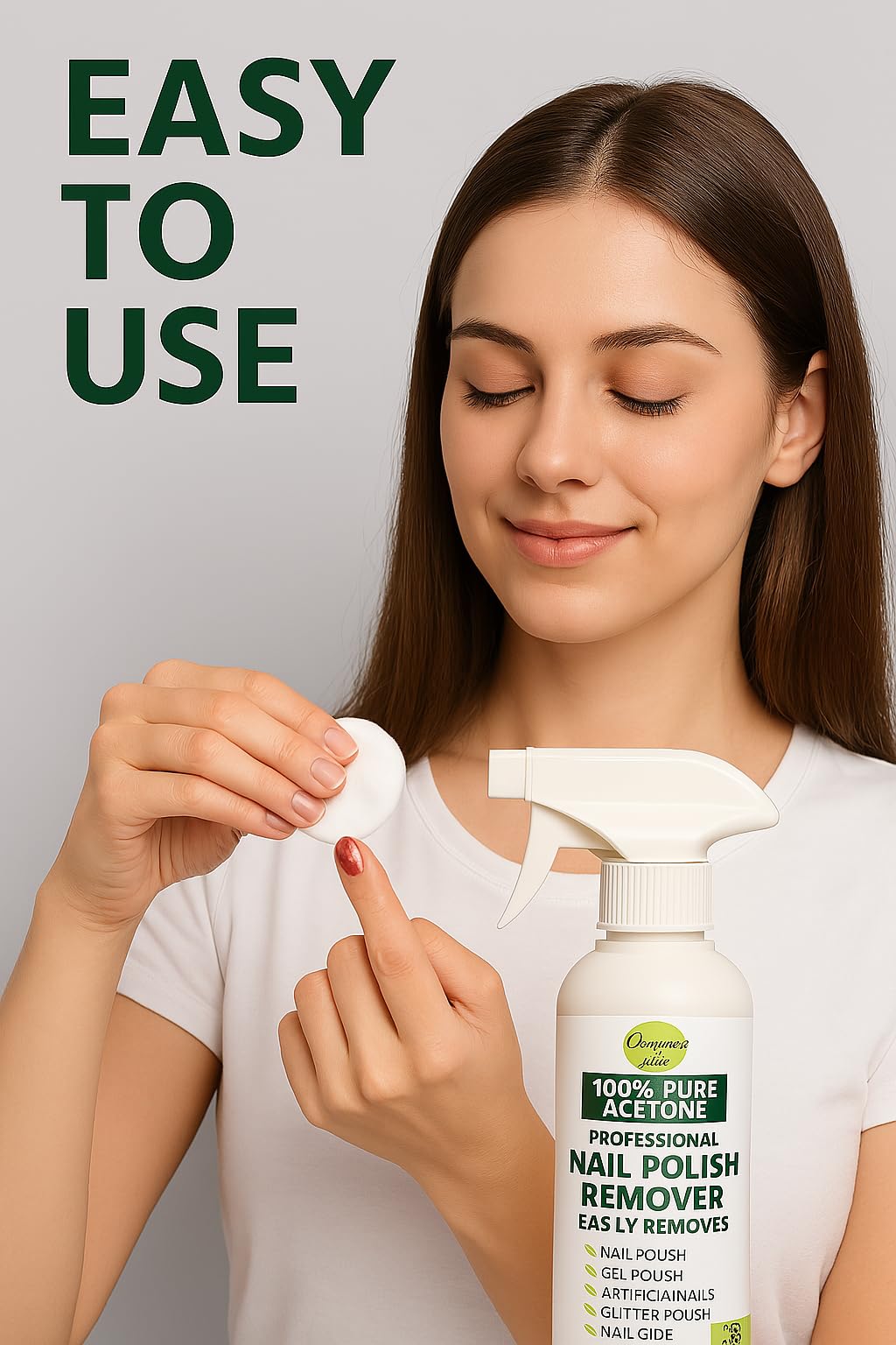 Organic One Acetone Nail Polish Remover - 250 ml | Professional Grade Formula | Fast Drying | Nourishing | Versatile Use | Easy to Use | No Residue - Image 5 thumbnail