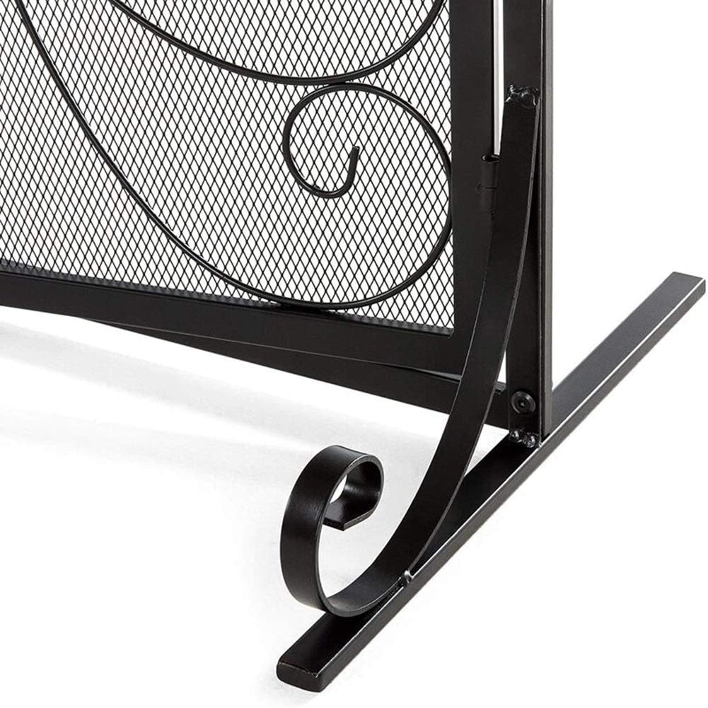 Fireplace Screen Guard, 100cm (39.4inch) Extra Wide Fireplace Screen with Doors, Solid Freestanding Fireguard Screens with Spark Mesh Cover, for Nursery/Living Room/Hearth