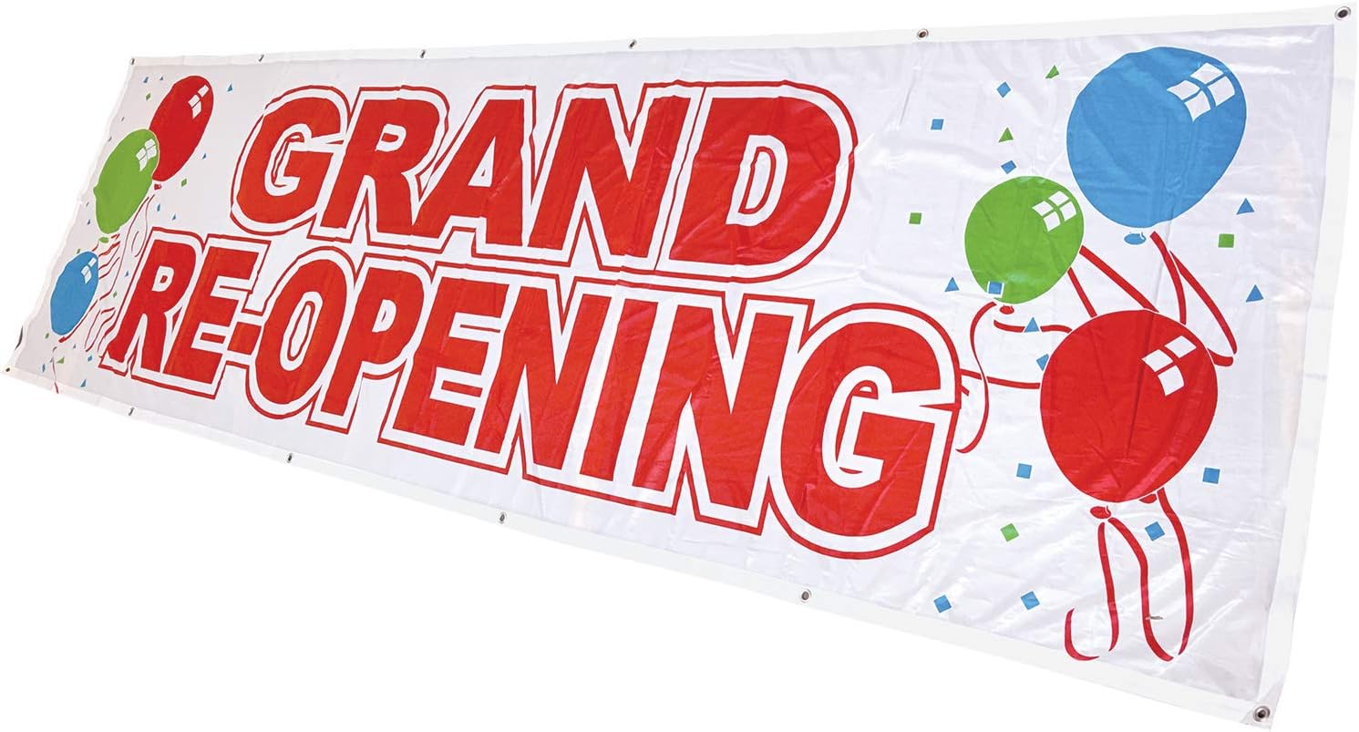 4Less 3x10 ft Grand RE-Opening Banner Vinyl Alternative Sign wb - Fabric