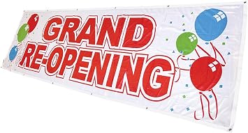 4Less 3x10 ft Grand RE-Opening Banner Vinyl Alternative Sign wb - Fabric