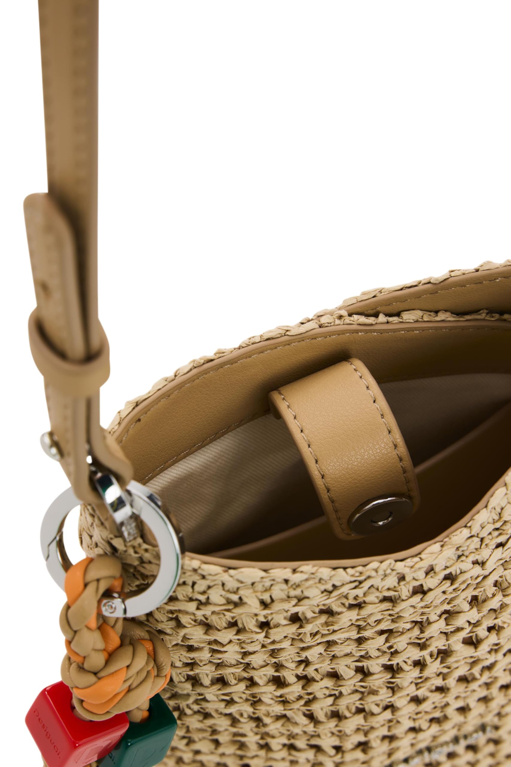 Desigual Umhängetasche Half Logo Raffia Bag Natural beige