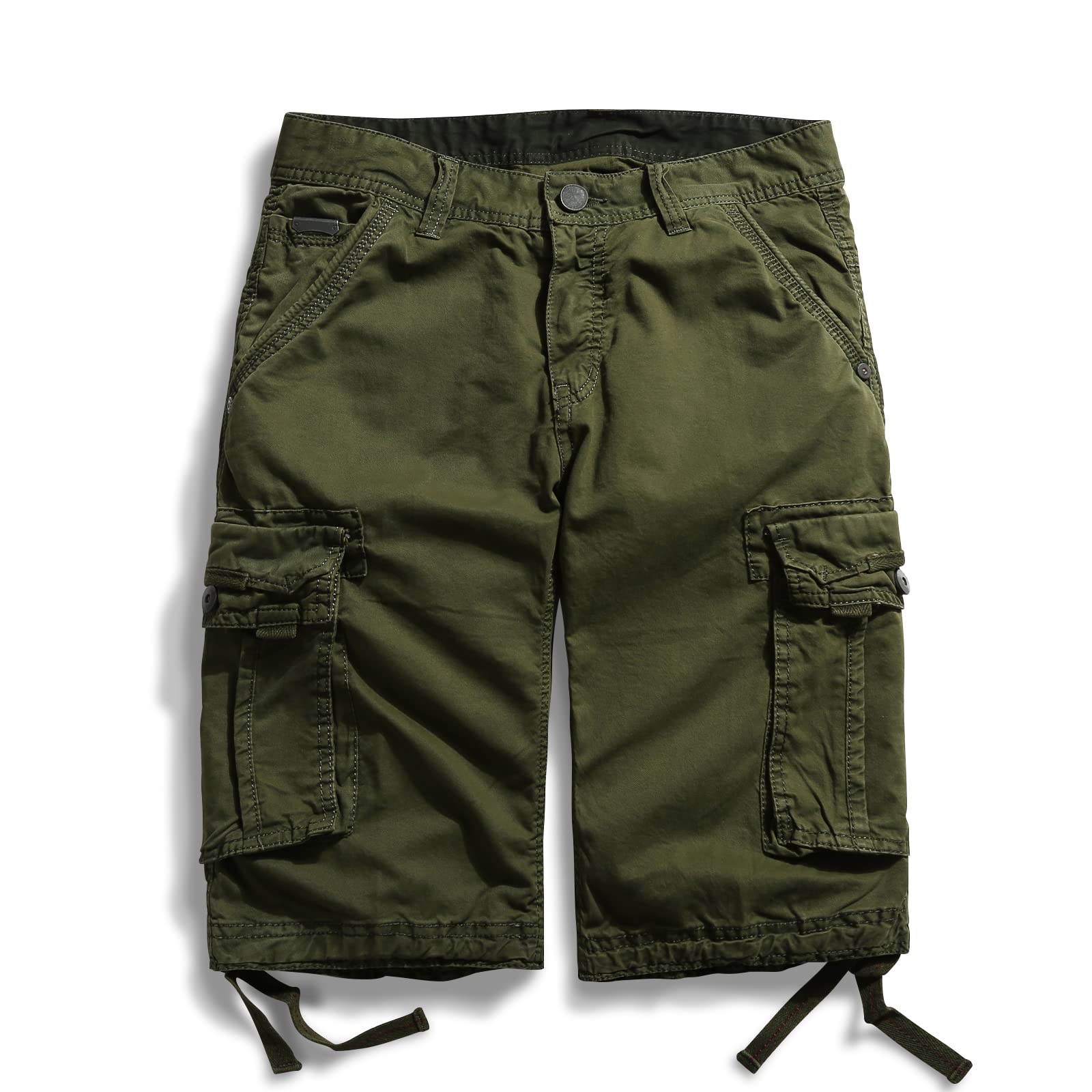 Homme Short Cargo de Combat en Coton Bermuda Décontracté avec Poches Multiples Taille Loose Shorts Casual Idéal pour Travail ou Extérieur Eté