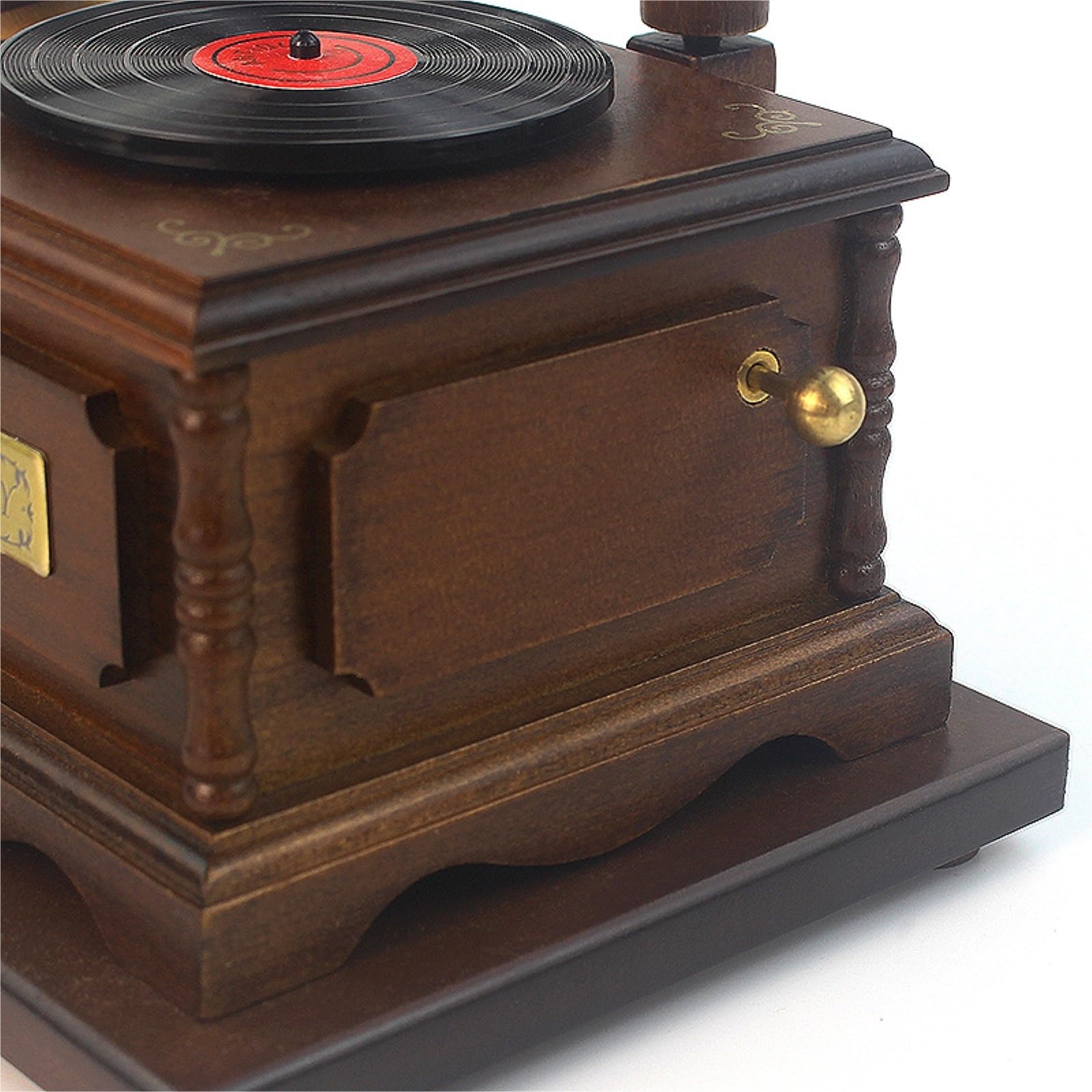 Caja De Música Decorativa Fonógrafo De Madera con Forma Pareja, Caja Música Creativa Cuerda, Obra Arte Decorativa Recuerdo Musical