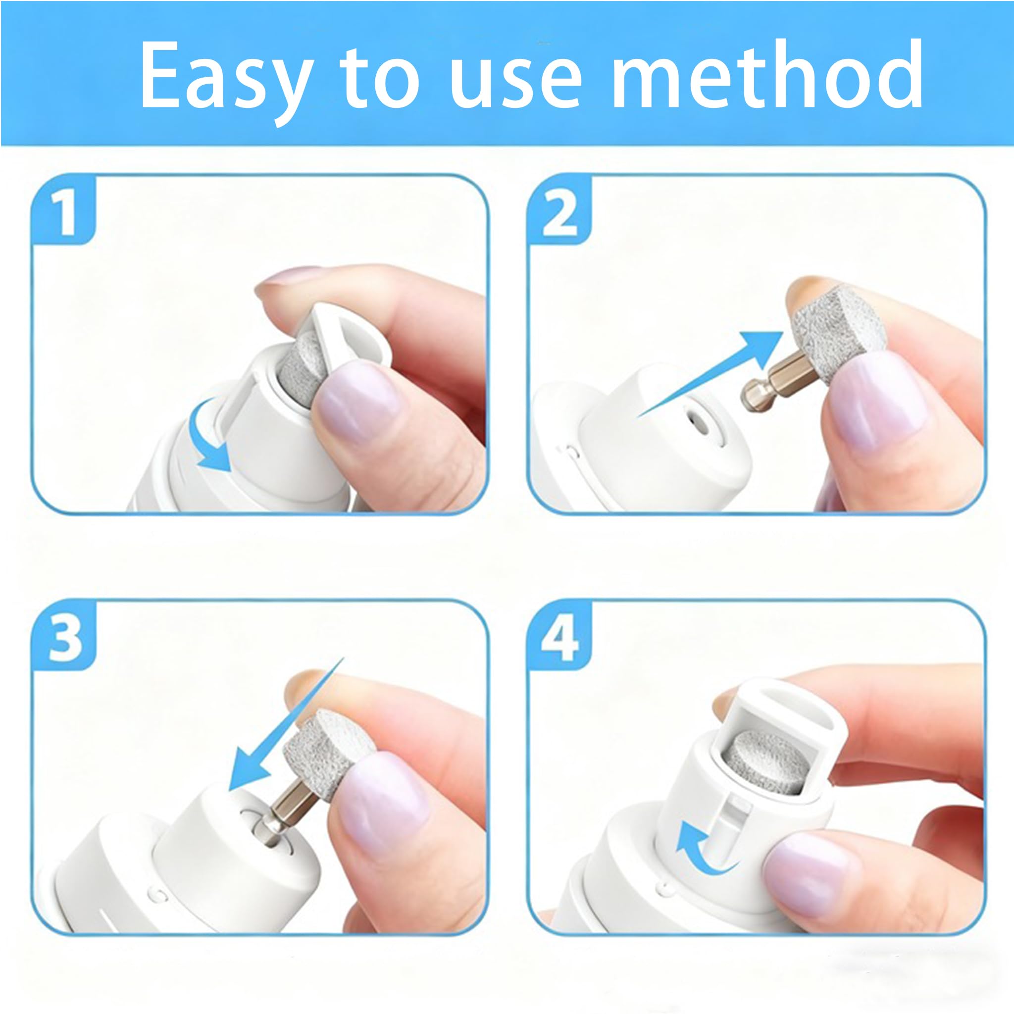 Pet Nail Grinder for Dogs & Cats, 2-Speed Electric Pet Nail File with Safety Guard, Low Noise & USB Rechargeable, Gentle Paws Grooming Tool for Small Medium Large Pets (White) - image 5