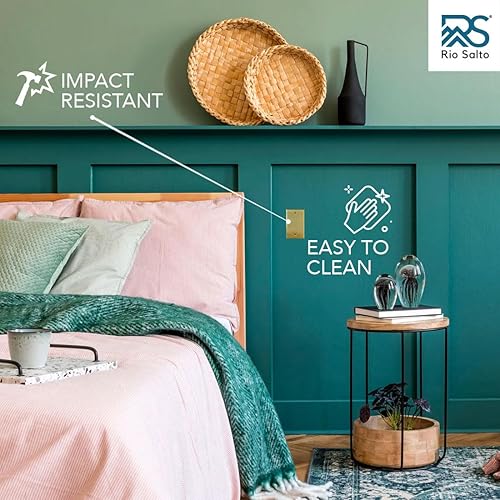 Miniatura 8 de Rio Salto Placa de pared moderna de metal dorado para cubierta de enchufe o interruptor de luz (placa en blanco de 1 banda (paquete de 1)