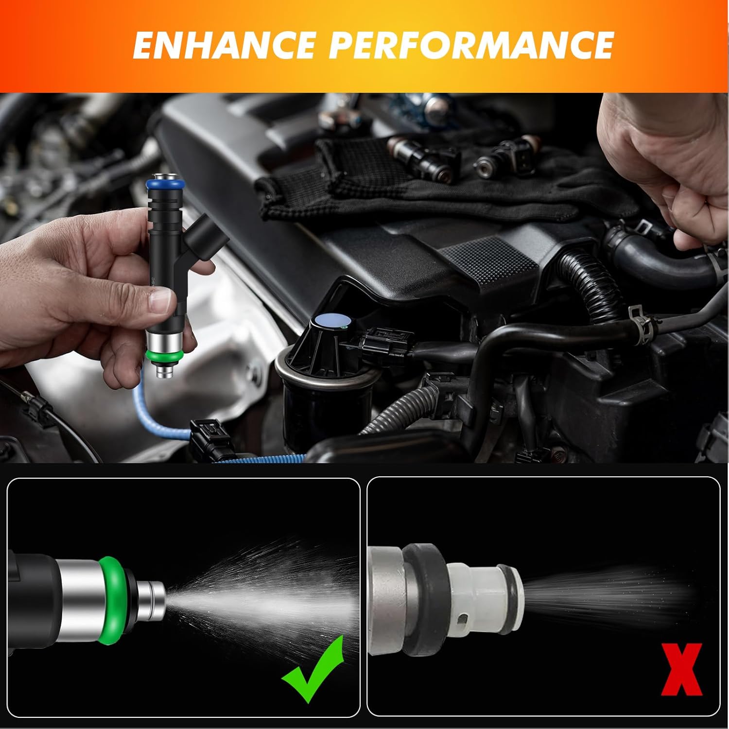 Fuel Injector Compatible for Ford Expedition 2003 2004 4.6L, E150 04-09, E150 Club Wagon 04-05, E250 07-09, E350 Club Wagon 04-05, E350/E450 Super Duty 04-09 5.4L V8, Replace 0280158001