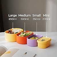 Vista 8 de Premium hecho en Corea contenedor de alimentos de silicona hermético con ventilación de vapor – sin BPA, a prueba de fugas, apto para microondas