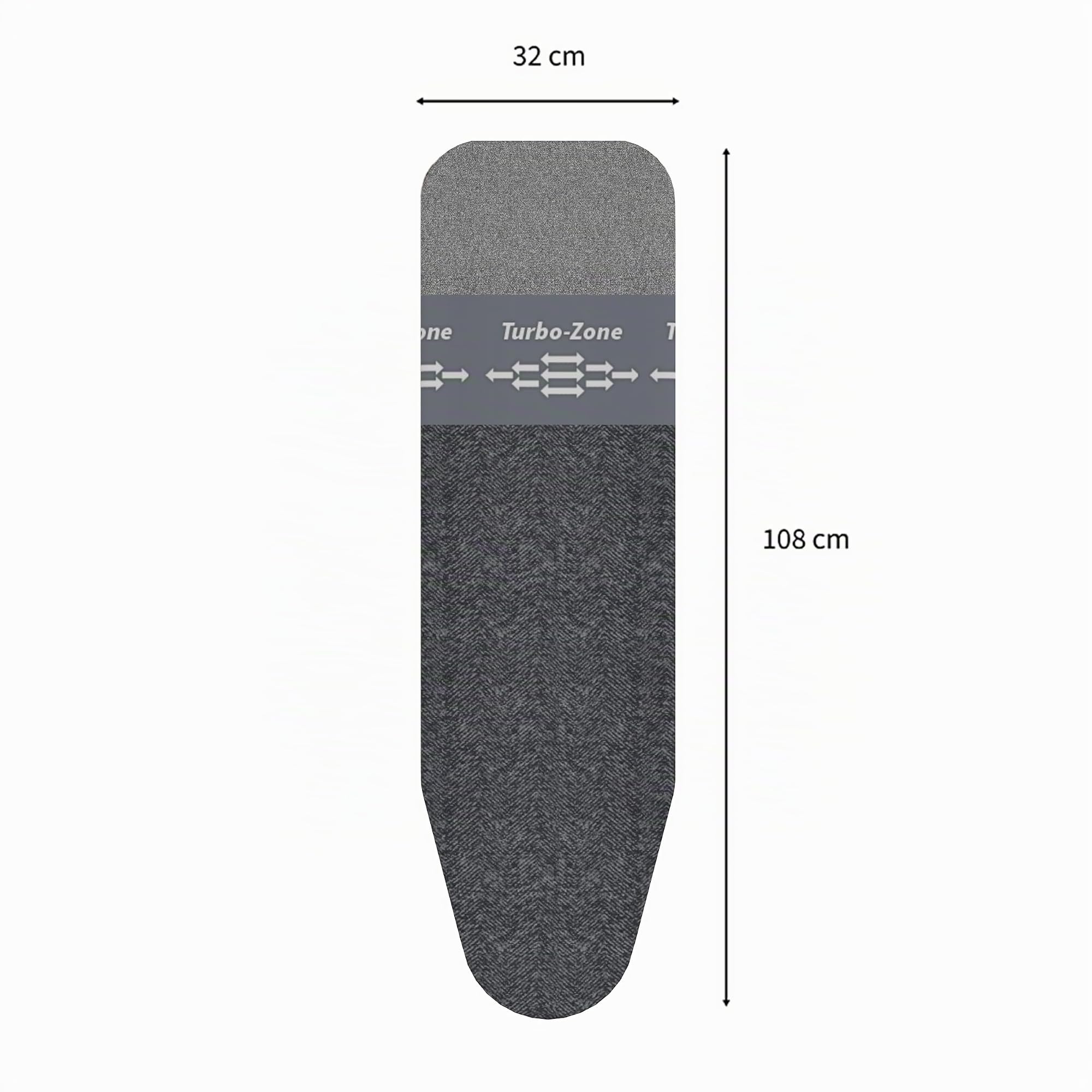 Rörets Asse da Stiro Pulse Dual Action - Turbo e Park Zone, Fodera a 4 Strati in Cotone Oeko-Tex, Telaio in Metallo e Design Brevettato - 108 x 32 x 90 cm