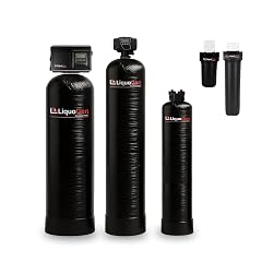 LiquaGen Ultimate Whole House Well Water Filter Salt-Free Conditioner Combo Reduces Chlorine Iron Scale Impurities Protects Plumbing Appliances