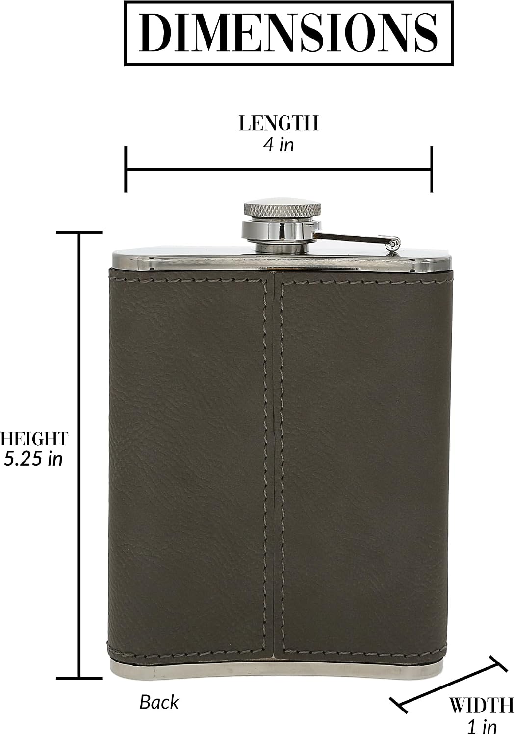 Pavilion Gift Company- Zero Tasks - 8 oz Leather Wrapped Flask Retirement Retiree Grandpa Papa Pop Pop Humor Alcohol Gift
