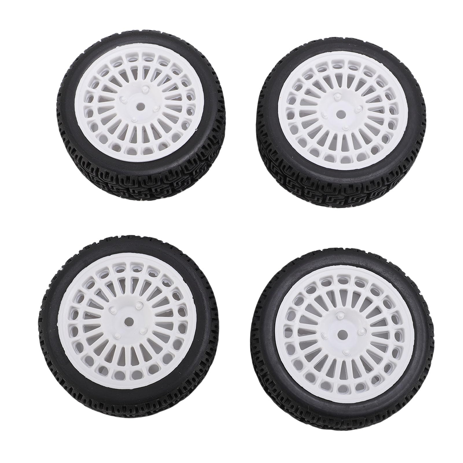 HUIOP Pneus de Voiture de Rallye RC de 70 Mm, Plastique Léger et Robuste, Traction Supérieure, Installation Facile, Pneus de Voiture 1/10 RC avec stabilité Antidérapante, Jante de Roue