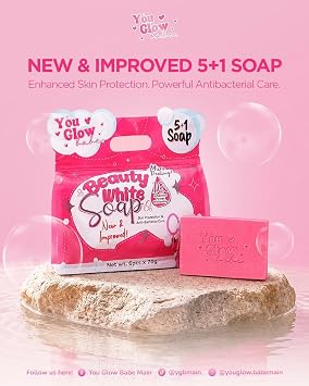 New & improved Beauty White Soap, Sea Buckthorn with Snail Extract, Set of 6 x 70g Bars, Micro Peeling