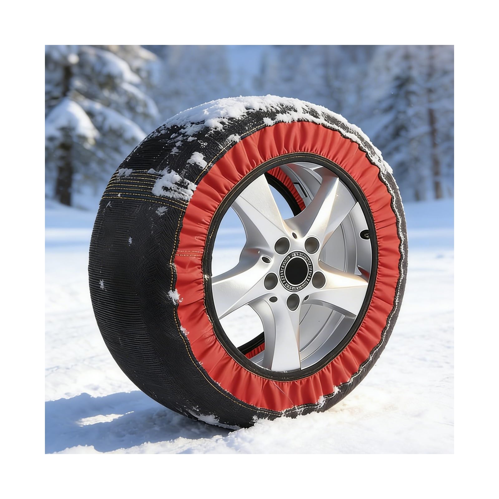 Chaussette Voiture Neige，Chaussettes Pneus Neige，Convient Aux SUV, Aux VéHicules à Quatre Roues Motrices, Aux Camping-Cars Et Aux VéHicules Utilitaires.(195/50R20)