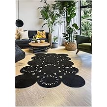 Home Turko Jute Rug, Mat, Kitchen Rug, Bath Mat, Rug, Carpet, Living Room Carpet, Balcony Mat 100 x 200 black