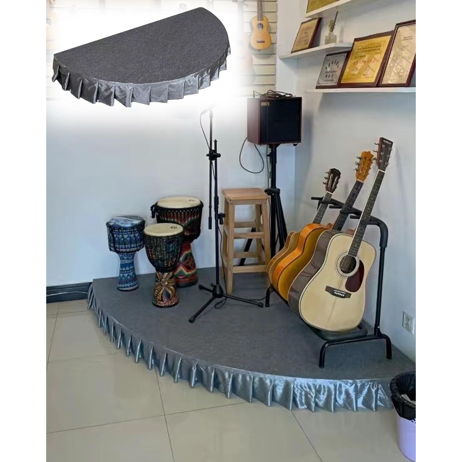 Indoor Modeling Stage,Portable Stage For Band Events,Folding Stage Platform For Wedding Drums Entertainment,Heavy Duty Stage Riser System,Uses Car Shows,School Performances
