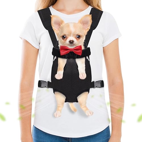Mochila transportadora de mascotas, manos libres ajustables con patas delanteras para perros y mochila de fácil ajuste para perros para senderismo,