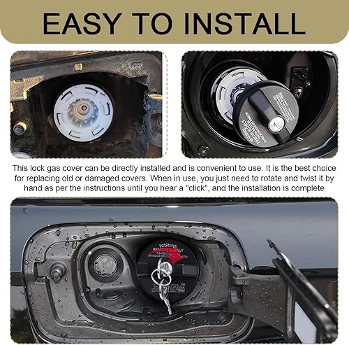 Miniatura 7 de Cerradura de tapa de gasolina, tapa de gas con llave para Toyota 4Runner Tacoma Honda CRV Tundra Acura Infiniti Nissan Buick Cadillac GMC Chevy,