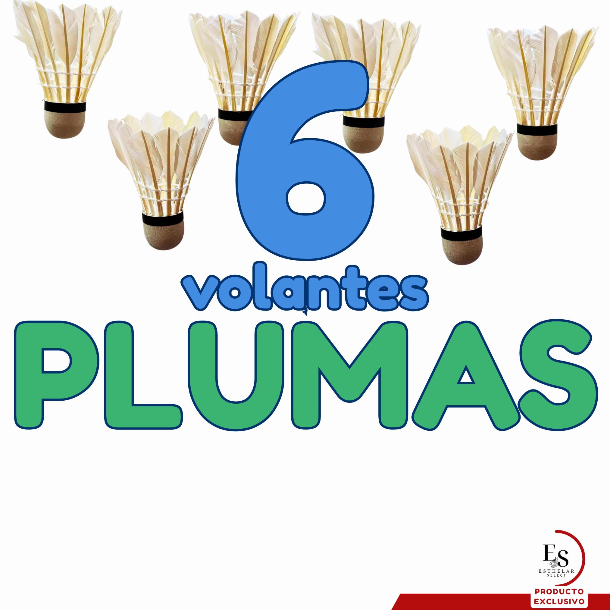 Pelotas Bádminton Pluma Natural Profesionales Resistentes Set 6 Pack Entrenamiento
