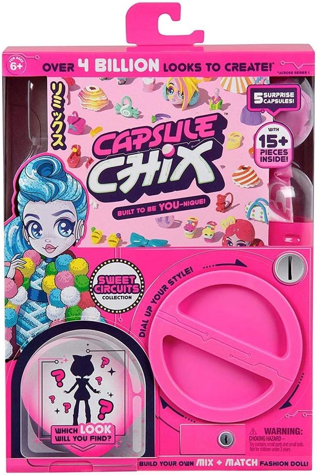 Capsule Chix Sweet Circuits Collection, 4.5 inch Doll with Capsule Machine Unboxing and Mix and Match Fashions and Accessories