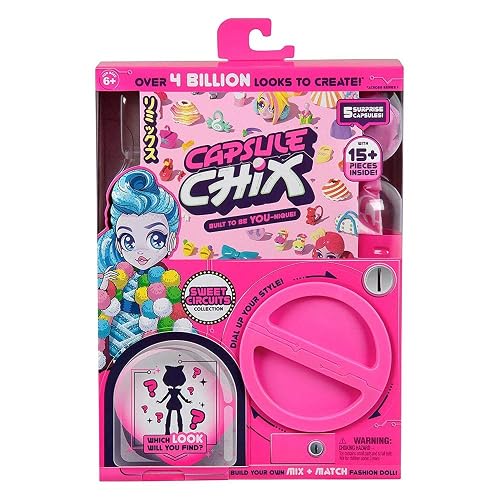 Capsule Chix Build Your Own Surprise Fashion Doll - Muñeca de circuitos Dulces, Multicolor