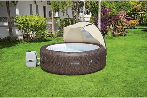 Miniatura 5 de Bestway SaluSpa - Toldo de protección UV resistente al viento, accesorio con ventanas de malla para balnearios inflables redondos (solo toldo)