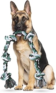 Ycozy Extra Large 6-Knot Dog Rope Toy for Aggressive Chewers Large Breeds 42in/106cm Long Heavy Duty Dog Teething Chew Toy for Puppy Large Dogs Almost Indestructible Cotton