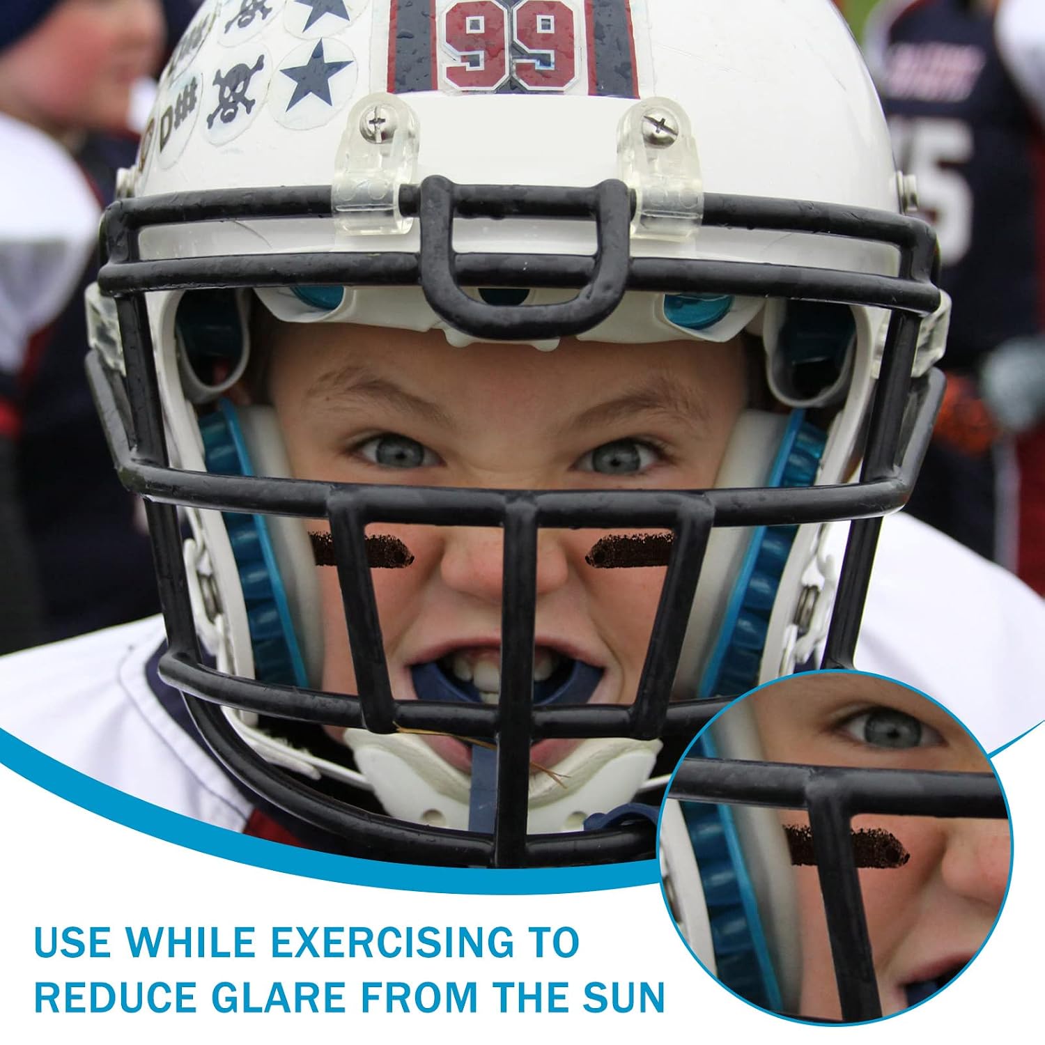 Leitee 6 Pcs Sports Eye Stick Football Stick Face Paint Glare Reducing Black Face Paint for Body Lacrosse Hockey Softball Baseball Sports Accessories