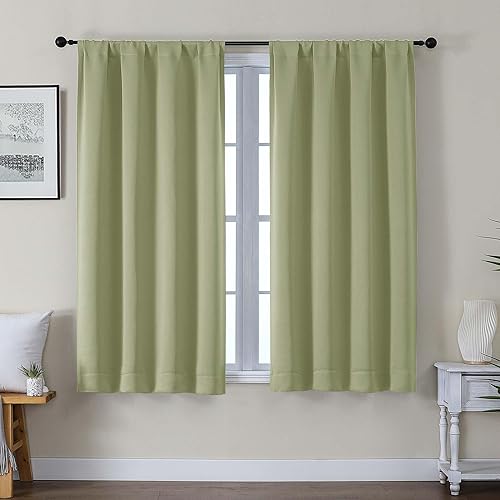 Miniatura 67 de Gwine - Cortinas opacas negras para dormitorio de 84 pulgadas de largo, juego de 2 paneles, cortinas sólidas reductoras de ruido con aislamiento