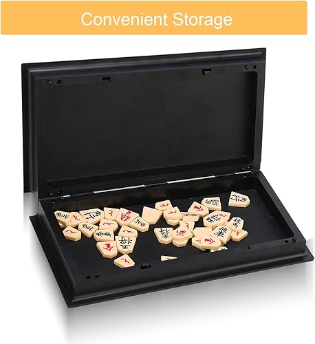 Miniatura 3 de Juego de mesa magnético japonés Shogi con tablero plegable, juegos clásicos de viaje para niños y adultos, 9.84 pulgadas