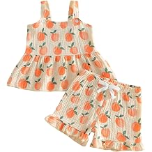fhutpw Baby Toddler Girl Summer Clothes Sleeveless Tank Tops Ruffle Dress Shorts Set Spring Princess Outfits