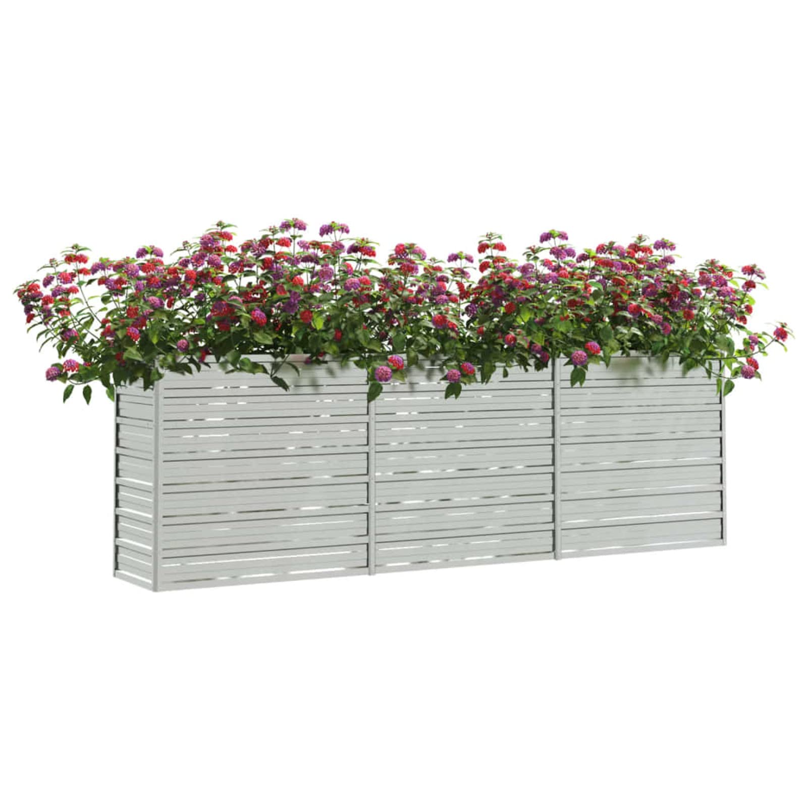 Leepesx Arriate, Mesa De Cultivo, Huerto Domestico, Cultivo De Plantas Aromaticas, Arriate De Jardín, de Acero galvanizado Plateado 240x40x77 cm
