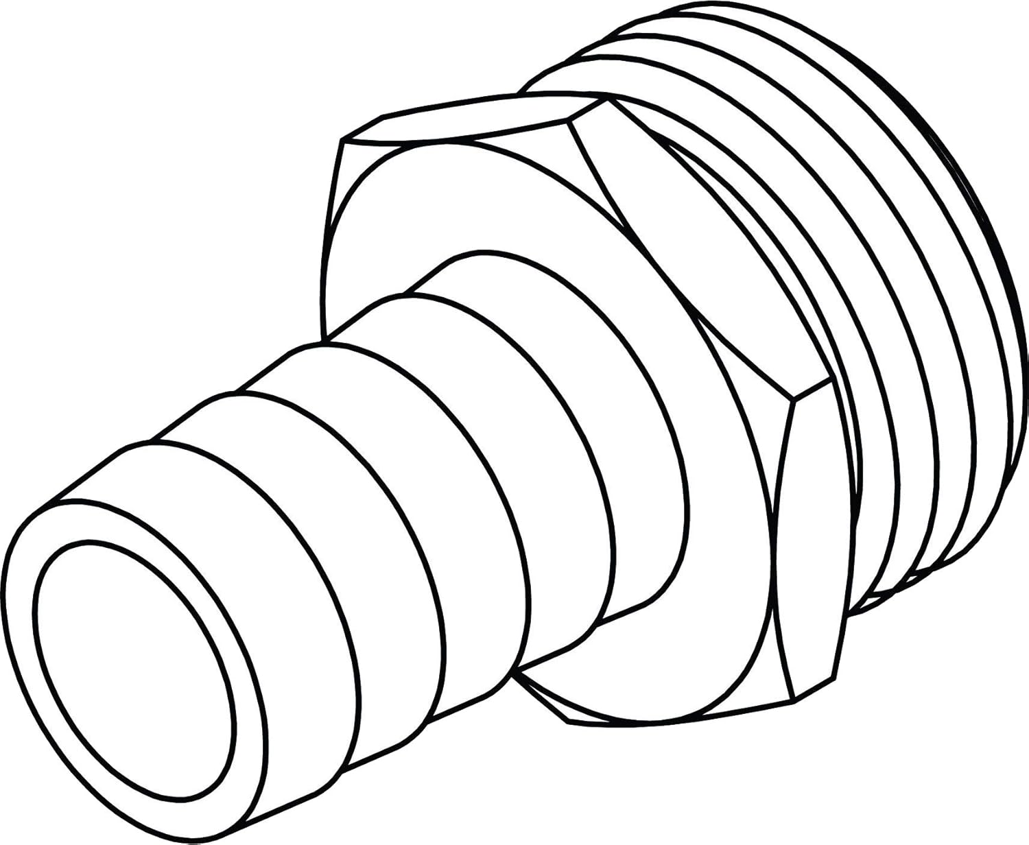 Tompkins 4144L1012 Long Shank Garden Hose Barb(GHB) to GHT Fitting