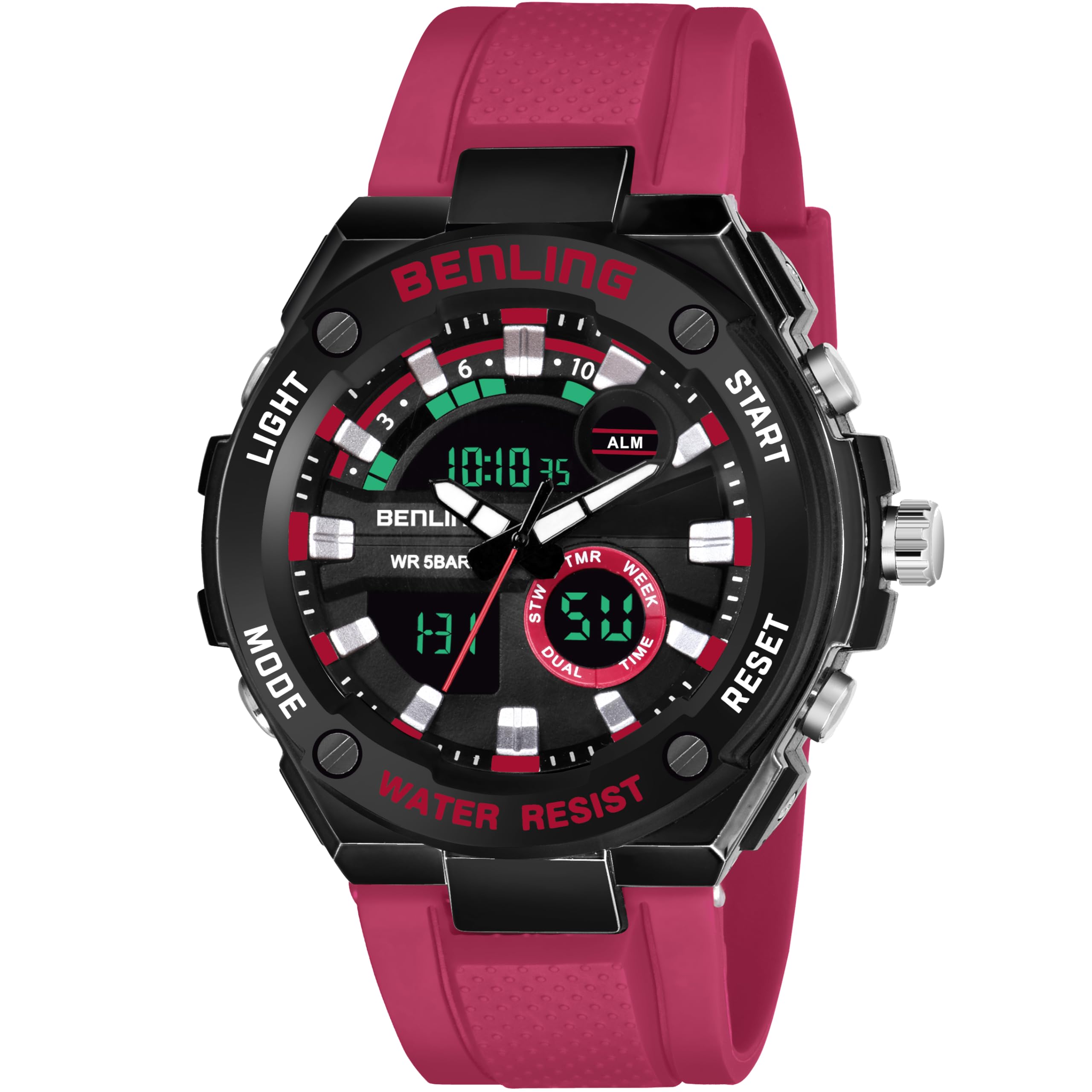 Benling 6004 Multifunctional Analog-Digital Sports Watch for Boys Mens, Chronograph, Alarm, Stopwatch, Water-Resistant Upto 30 Meters, Shock-Resistant, Back Light Display - Blue (B0BRNXBFJR) Amazon Price History, Amazon Price Tracker