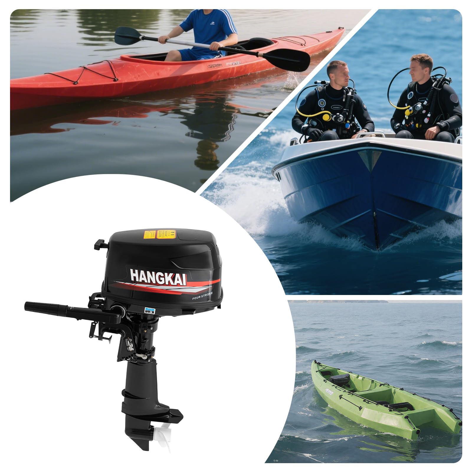 Motor fuera de borda 4 tiempos 6.5CV 123cc Eje Corto Barco Neumático
