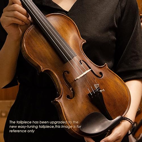 Miniatura 4 de CHRISTINA Muse - Kit de violín de madera de abeto de tamaño completo con estuche, arco, cuerda adicional 44 para principiantes, niños y adultos