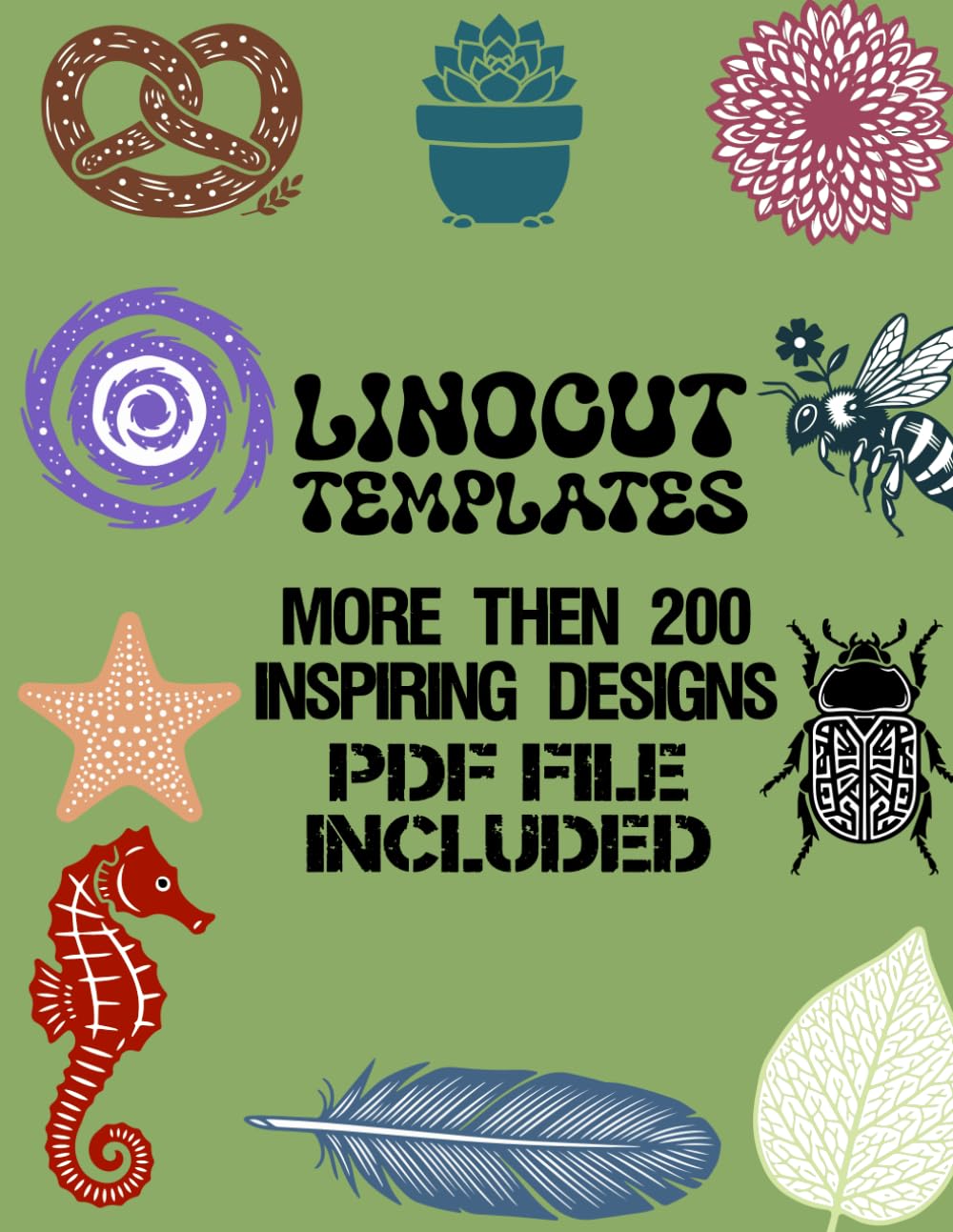Linocut Templates: 200 Unique Animal-Themed Patterns for Printmaking & Block Carving – Includes Digital Files