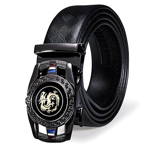 Barry Wang Designer Mens Belts Leather Ratchet 1 3 8 Adjustable Sliding Buckle Dress Belt Automatic Strap Golf
