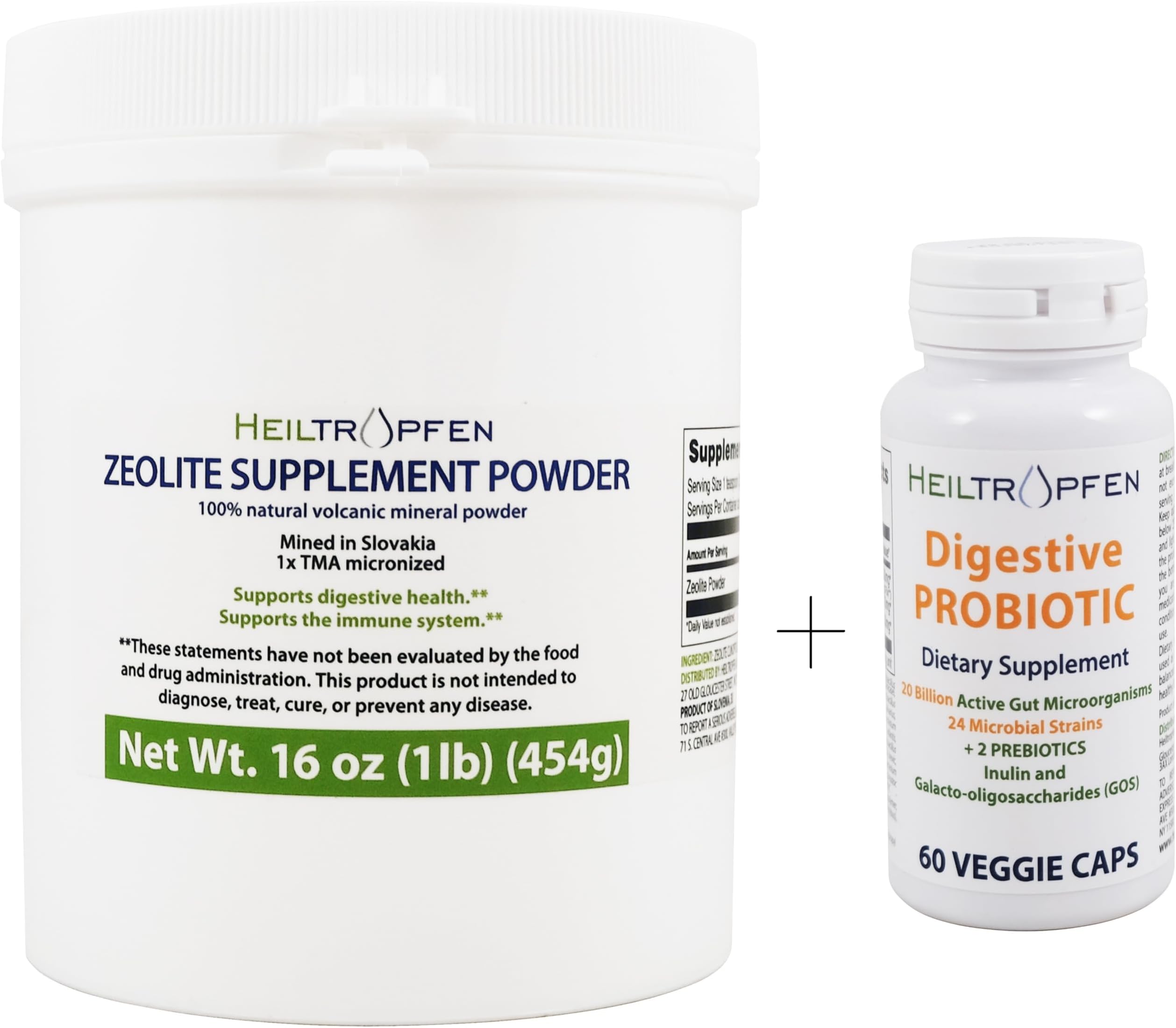 Bundle/Set | Zeolite Powder 1 Pound Activated + Digestive Probiotic/Prebiotic