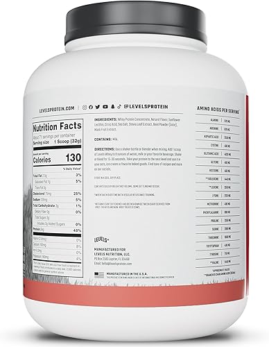 Miniatura 73 de Levels - Concentrado de proteína de suero de leche de ganado alimentado con pasto, sin ingredientes artificiales, 0.85 oz de proteína, capuchino, 2