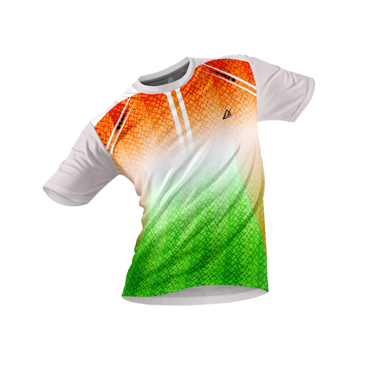 JJ TEESPolyester Half Sleeve Jersey with Round Collar and Digital Print All Over for Men