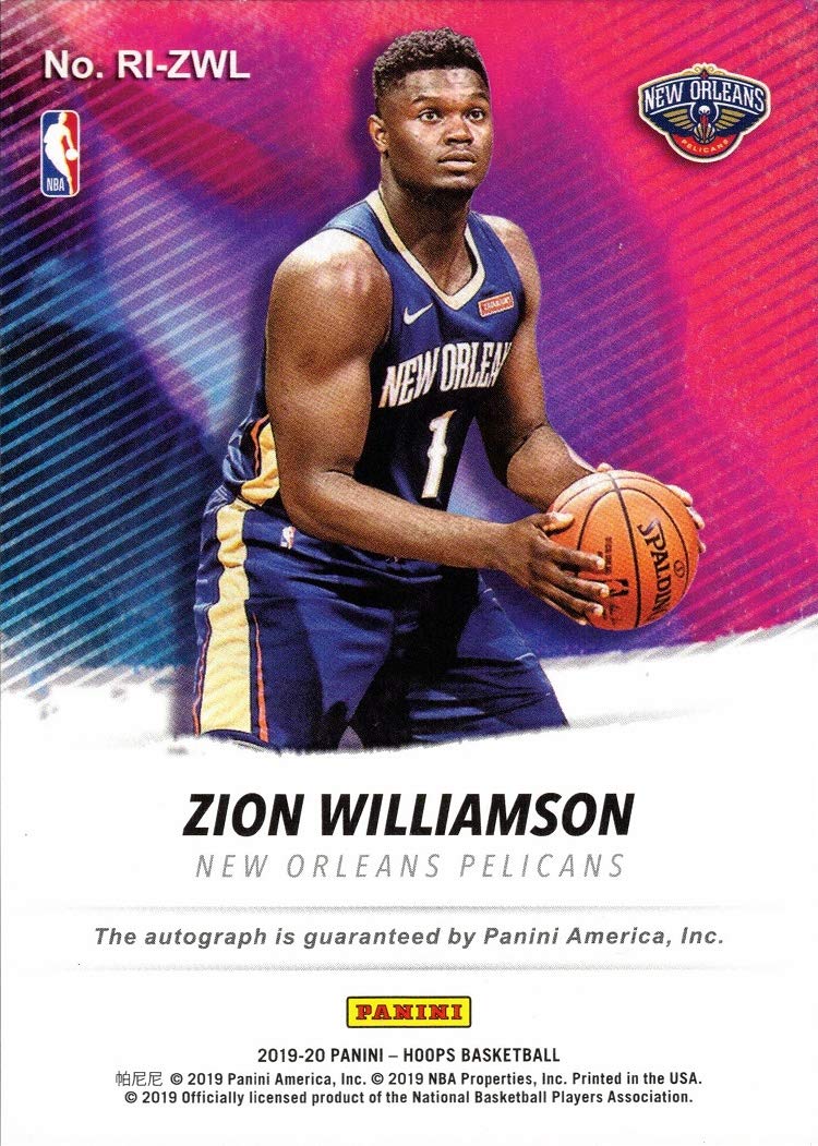 Amazon.com: 2019-20 Panini NBA Hoops Rookie Ink #RI-ZWL Zion Williamson  Certified Autograph Basketball Card : Collectibles & Fine Art