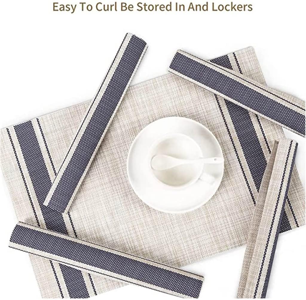 Set of 8 PVC Washable Placemats for Dining Table Mat Non-Slip Placemat Set in Kitchen Accessories Cup Coaster Wine Pad