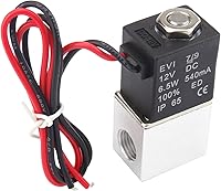 Plum Garden 1/4" DC 12V 2-Way Normally Closed Solenoid Air Valve - Stainless Steel, Zero PSI, Fast 20ms Response