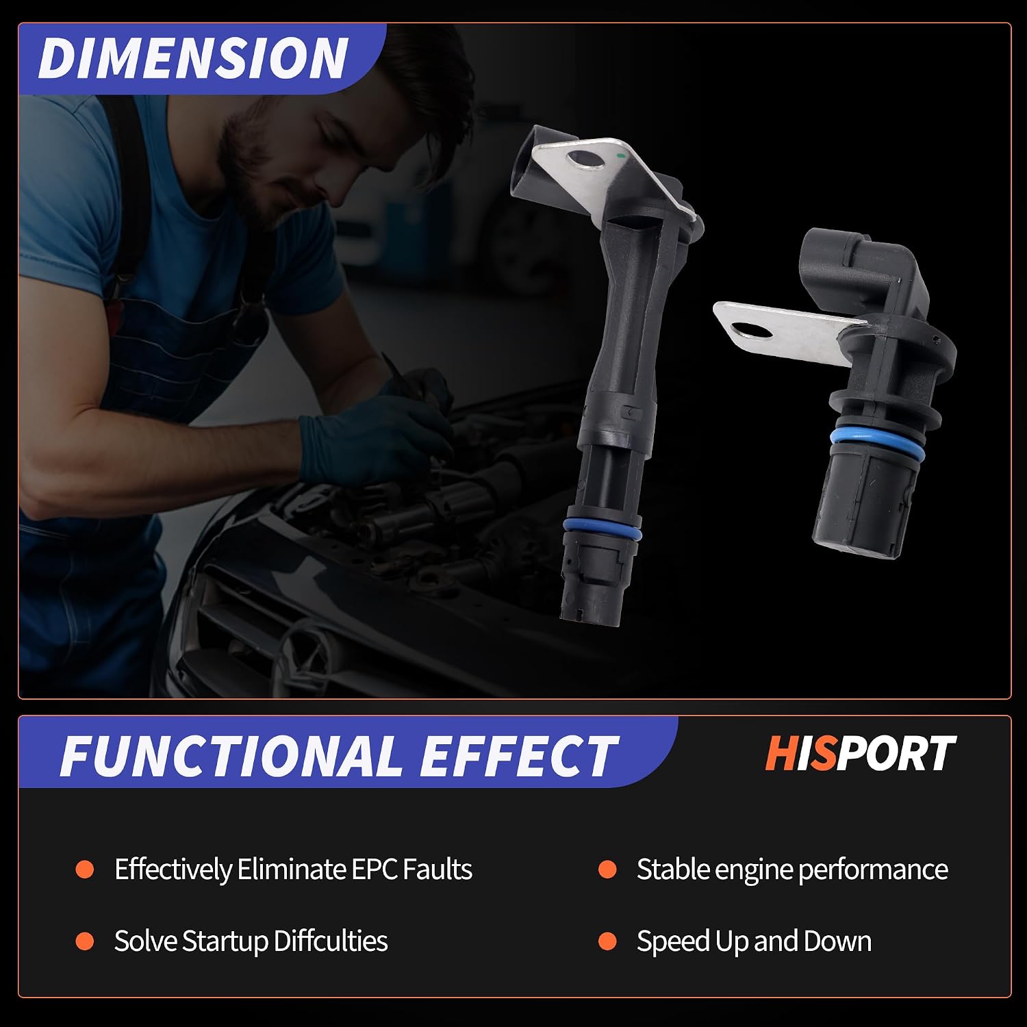 HiSport Engine Camshaft & Crankshaft Position Sensor - Compatible with Chevy Camaro Corvette Silverado Suburban Express 1500 2500 3500 SSR Tahoe Trailblazer EXT 1999-2007 - Replace PC278 PC273