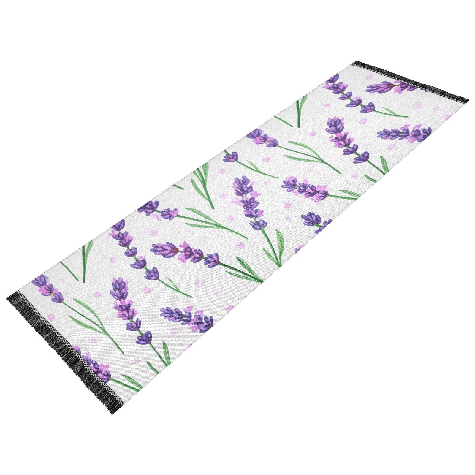 Flower Polka Dot White Runner Rug for Hallways Kitchen Rugs Washable Rug for Indoor Bedroom Laundry Room 72 * 23.5 in