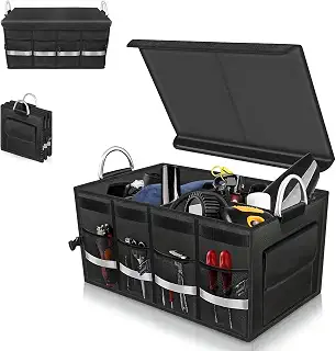 WAIZY 車用収納ボックス 車用 収納ケース (黒, 60*35*30cm)