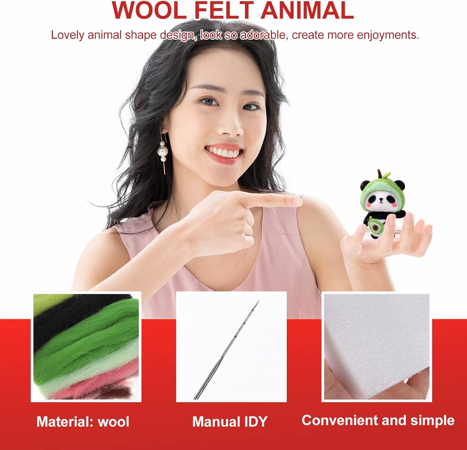 Beatifufu Felting Needles Kit Felting Starter Kit Wool Felt for DIY Craft Projects